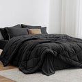 Love's cabin Queen Comforter Set Black - All Season 7-Piece