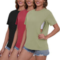 Ecavus Women's Nursing Shirts 3-Pack - Hidden Zippers for Easy Blouses