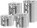 Stainless Steel Kitchen Canisters Set of 4 - Airtight Storage