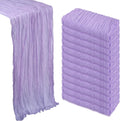 Lilac Purple Cheesecloth Table Runner 12 Pack 10ft - Boho Sheer Decor