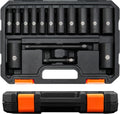 3/8 Inch Drive Deep Impact Socket Set 15-Piece SAE - Durable Cr-V Kit