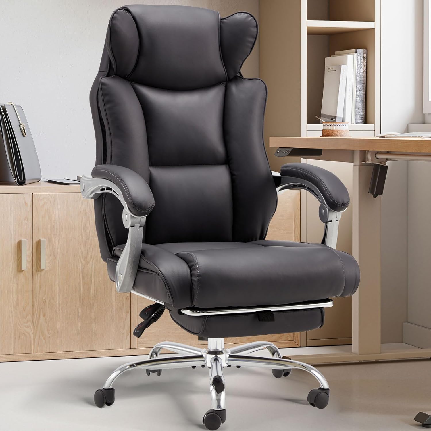 High Back Executive Office Chair with Foot Rest for Comfort