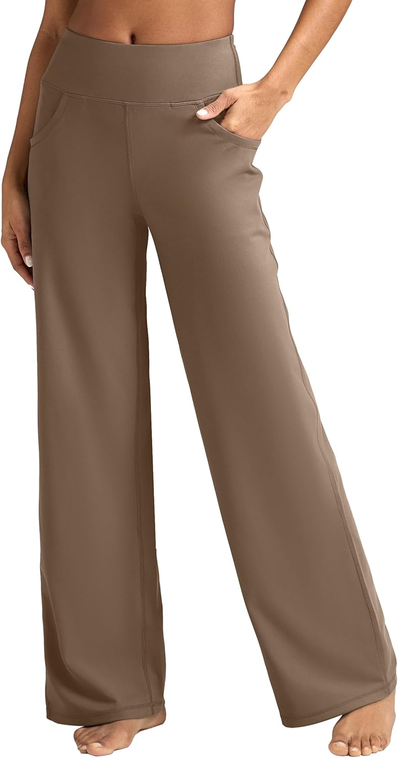 ESOFT Wide Leg Pants for Women - High-Waisted Yoga Style