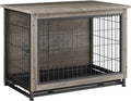 JY QAQA Wooden Crate Furniture Double-Doors Indoor Kennel Table