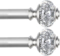 Silver Telescoping Curtain Rods 32 to 86 in 2 Pack - Smooth Sliding