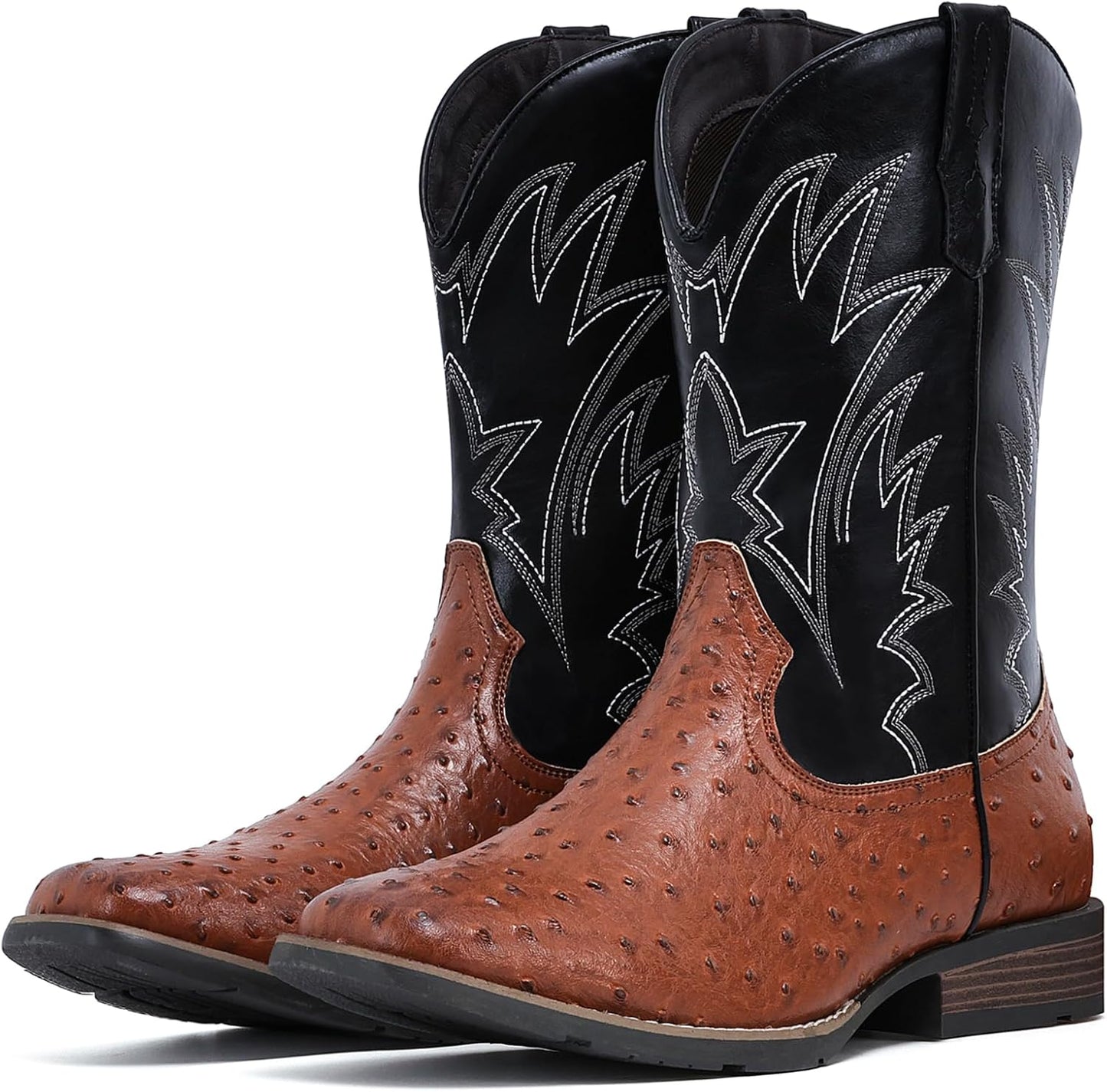 IUV Cowboy Boots for Men: Stylish Ostrich-Embossed Design
