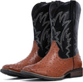 IUV Cowboy Boots For Men Ostrich-Embossed Western Boots (Style FFZB)