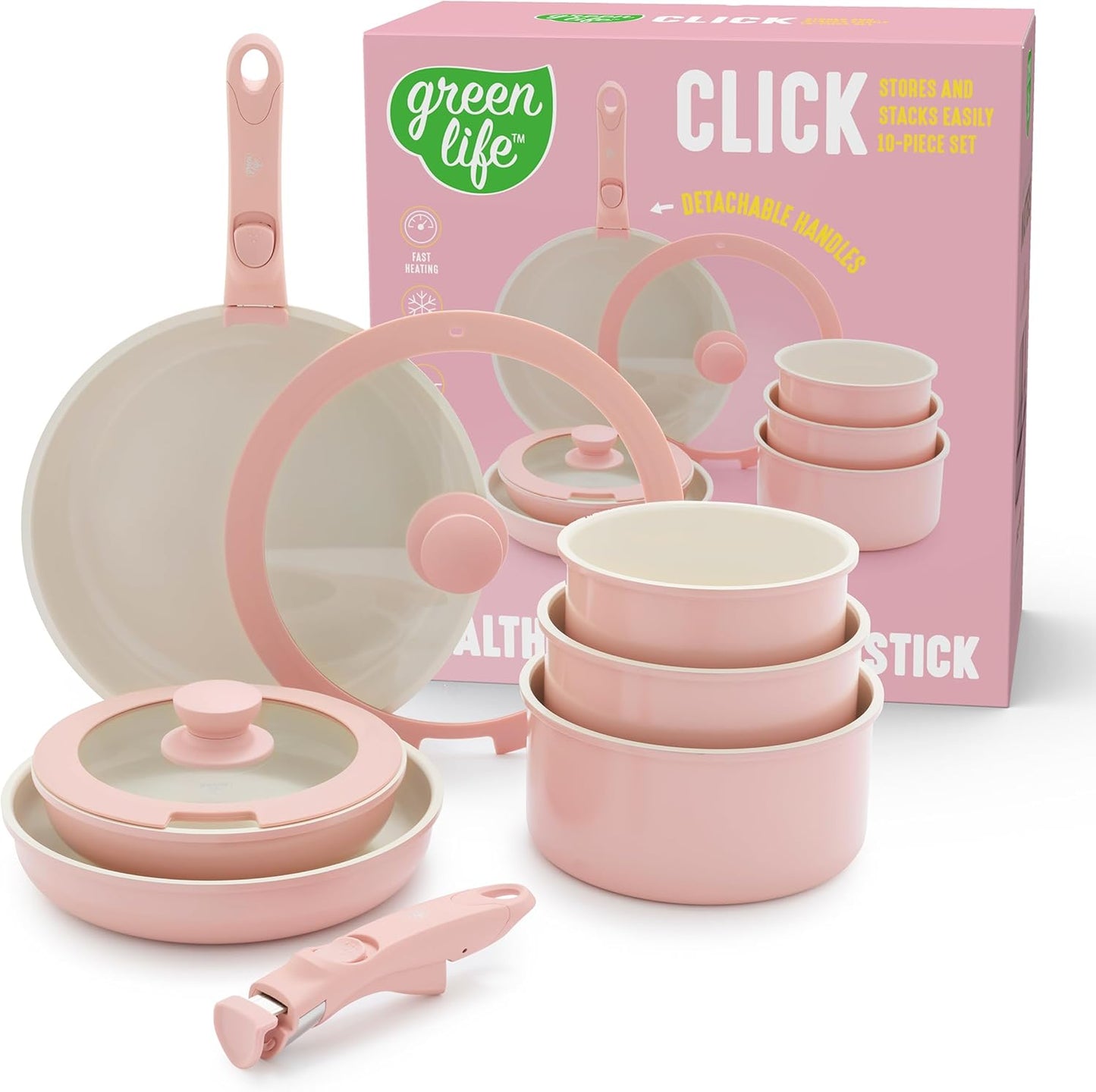 GreenLife 10 Piece Nonstick Pots & Pans Set for Every Kitchen