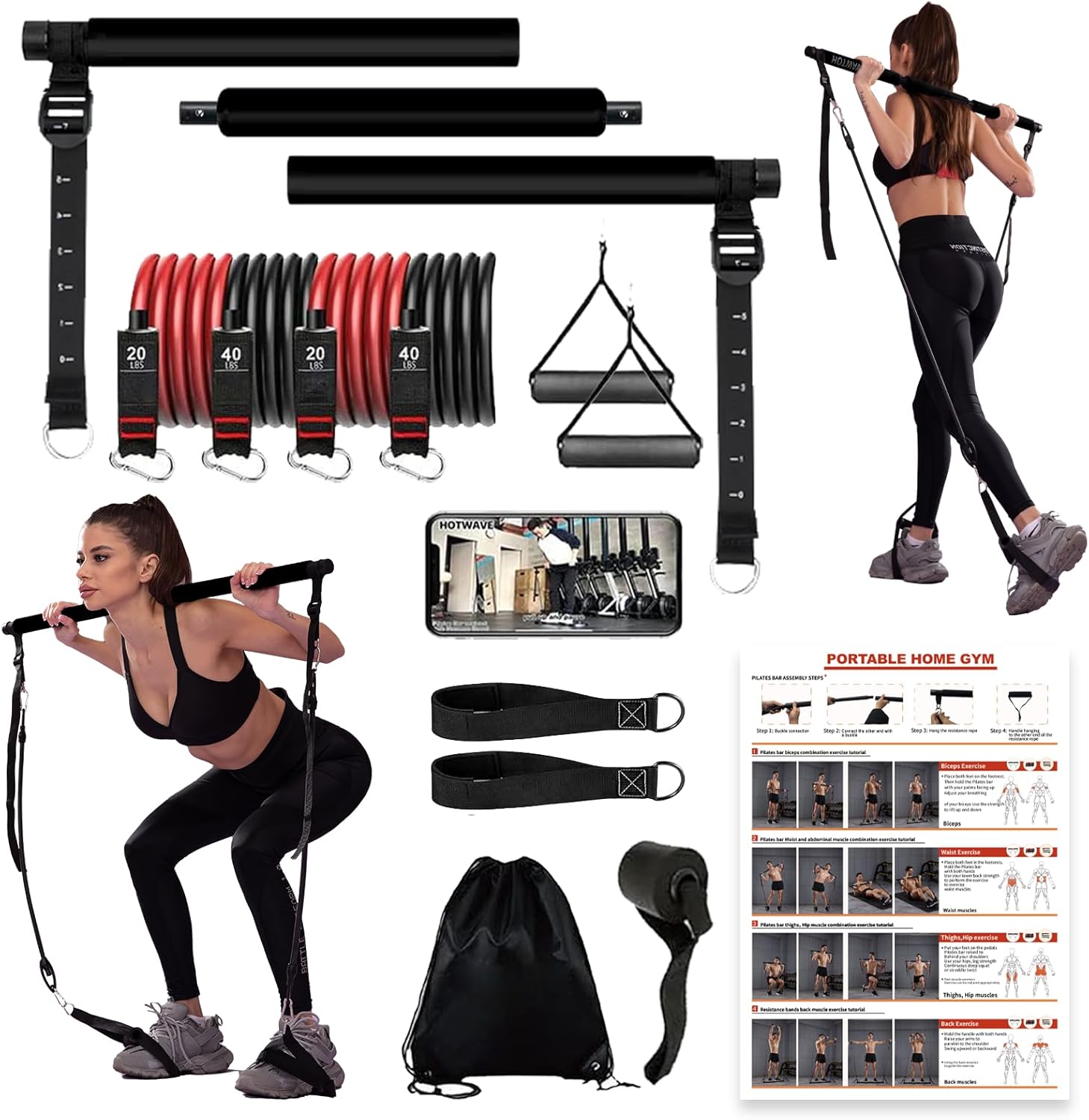 Ultimate Pilates Bar Kit - Total Body Workout Power