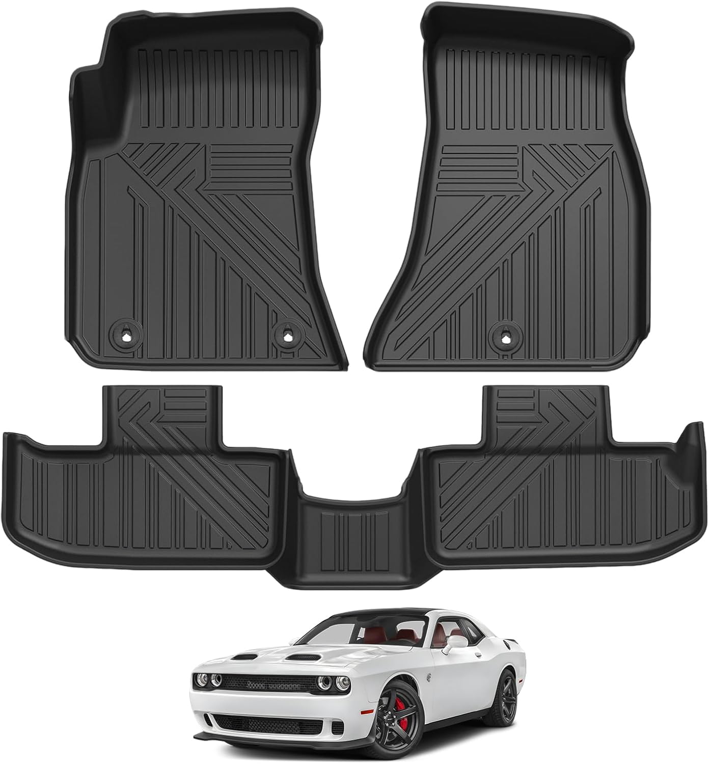 Falafa Floor Mats for 2016-2023 Dodge Challenger RWD - All Weather