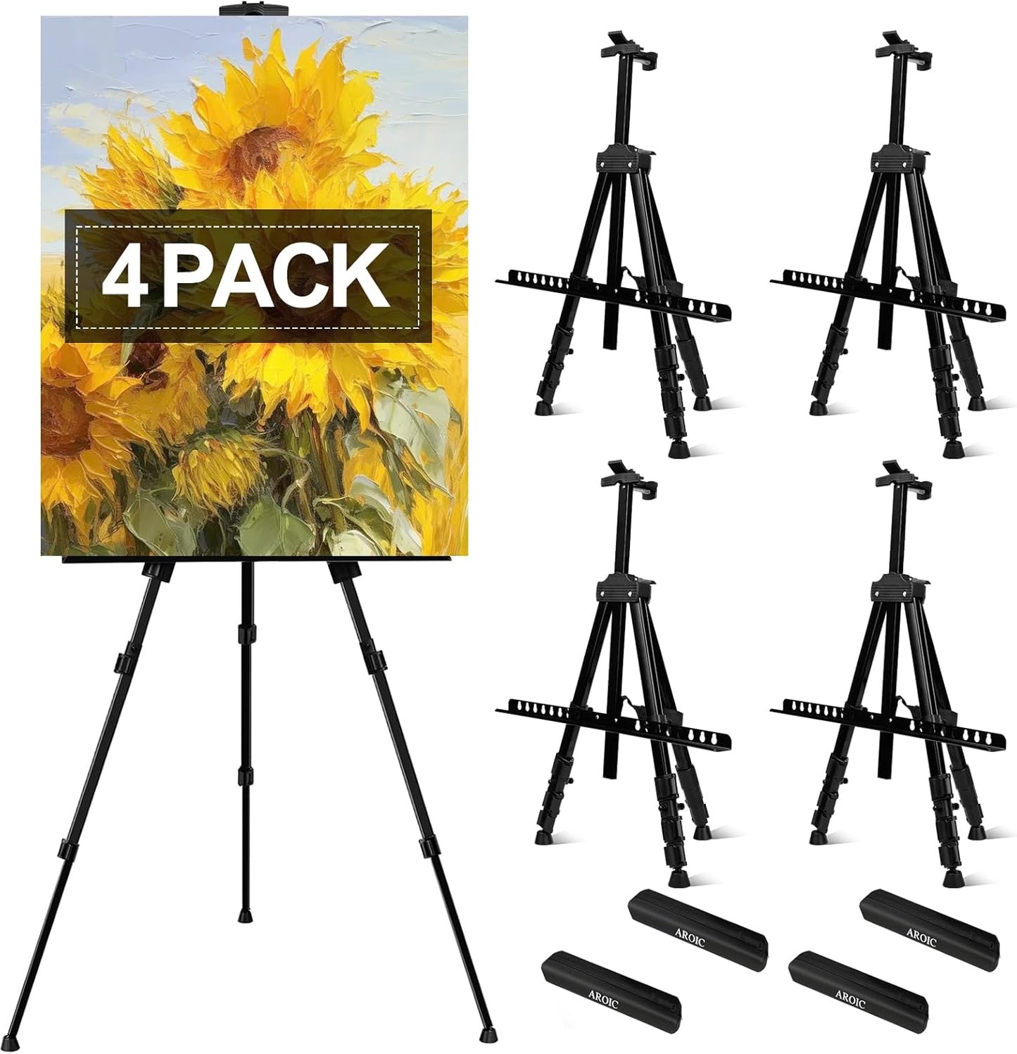 Portable Adjustable Aluminum Metal Tripod Easel Stands for Artists