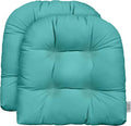 Sunbrella Tufted Wicker U-Shape Cushions Set of 2 - Premium Outdoor