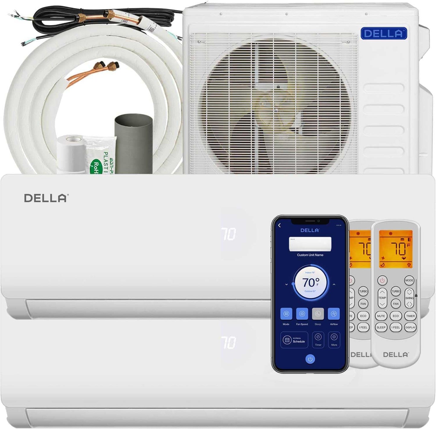 DELLA 27K BTU Ductless Mini Split AC - Cool up to 950 Sq.Ft!