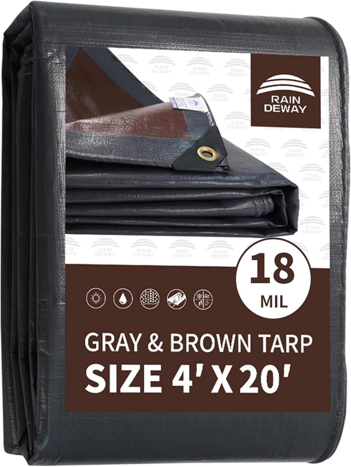 Super Heavy Duty 4x20 Feet Tarp - UV Resistant and Weatherproof