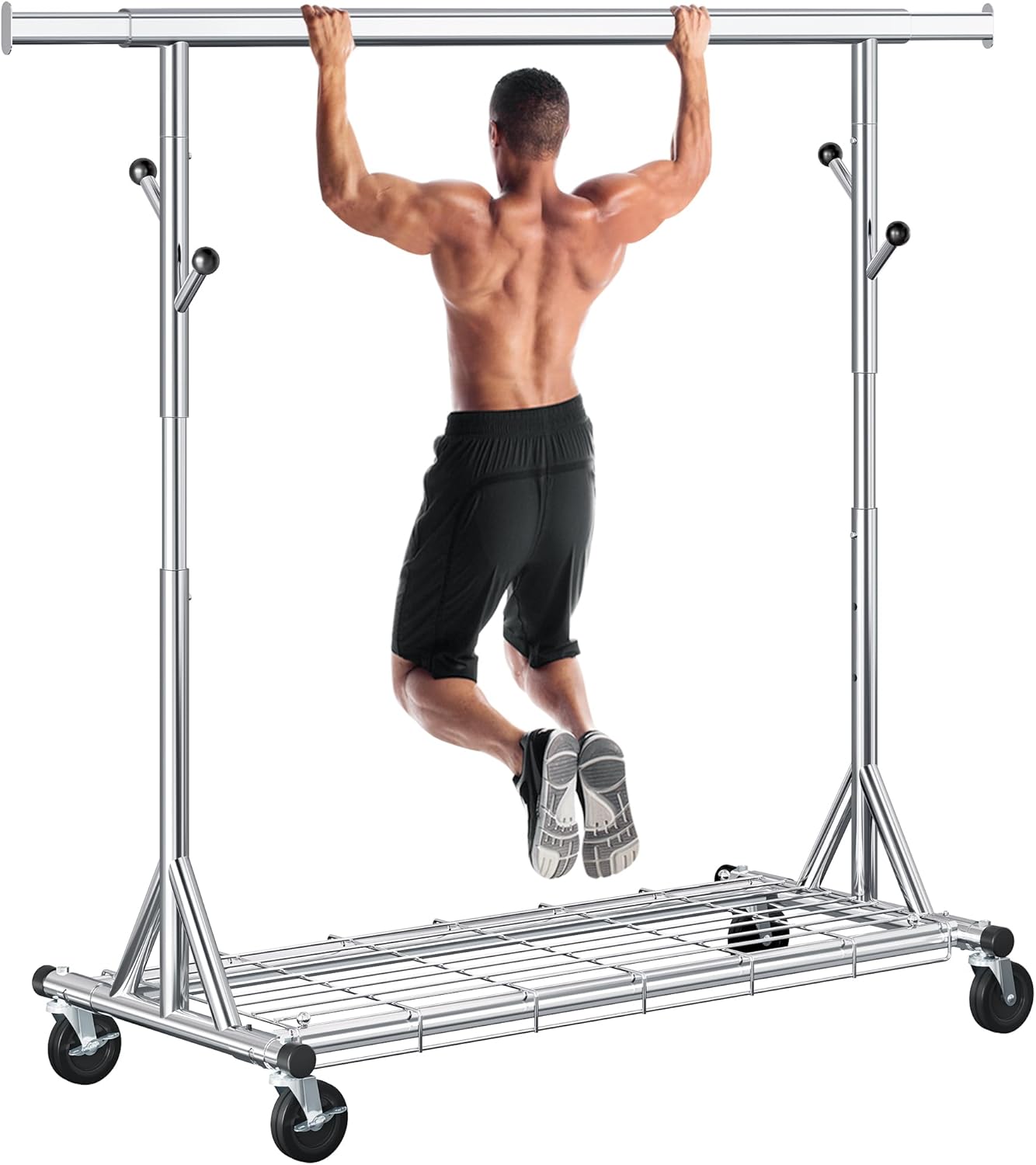 Heavy Duty Clothes Rack with 530 lbs Capacity and Wheels