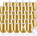 12oz Insulated Wine Tumbler 40 Pack - Champagne Gold for Events