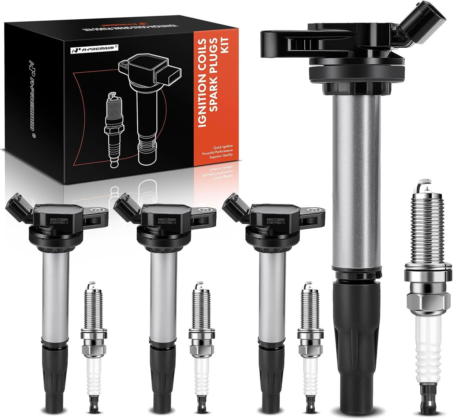 A-Premium Ignition Coil Pack and Iridium Spark Plugs Set