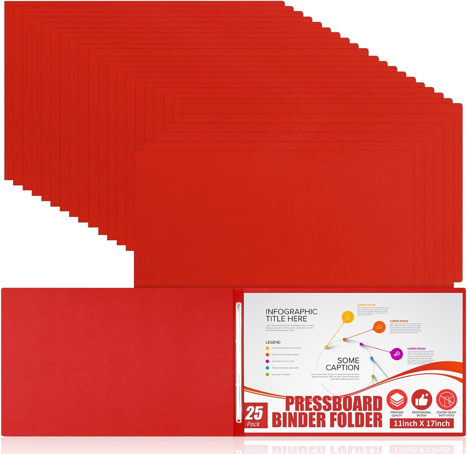 25 Pcs Pressboard Report Cover Set for Large Documents Storage