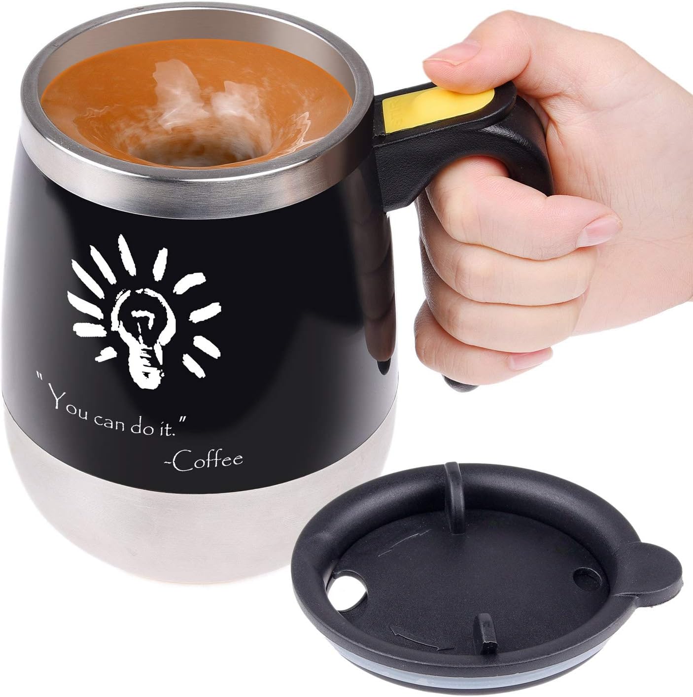 Self Stirring Coffee Mug - Mix It Up Easily - Ideal for Any Beverage - 400ml - Kare & Kind