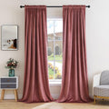 Dusty Rose Pink Velvet Blackout Curtains 92 in Panels - Thermal Drapes