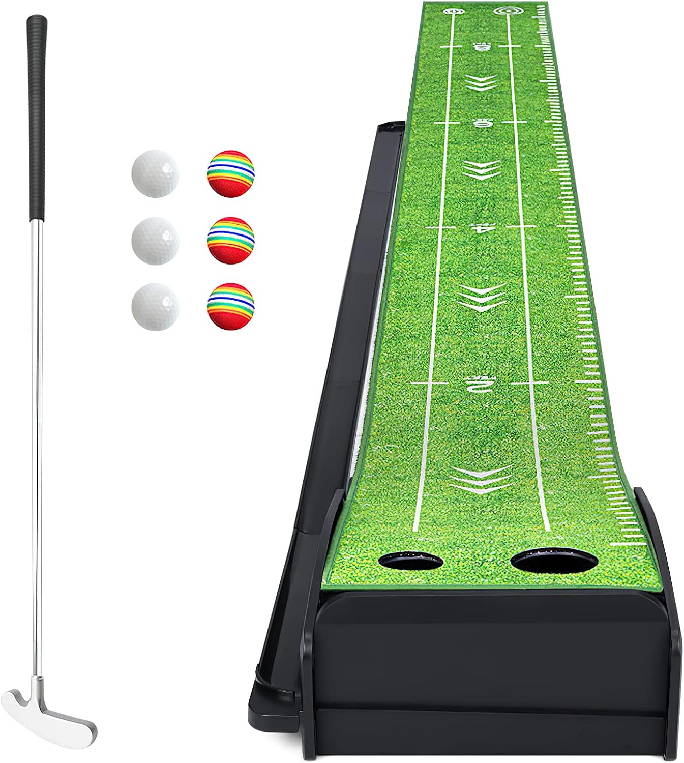 Golf Putting Green Indoor Set with Putter & 6 Balls for Practice