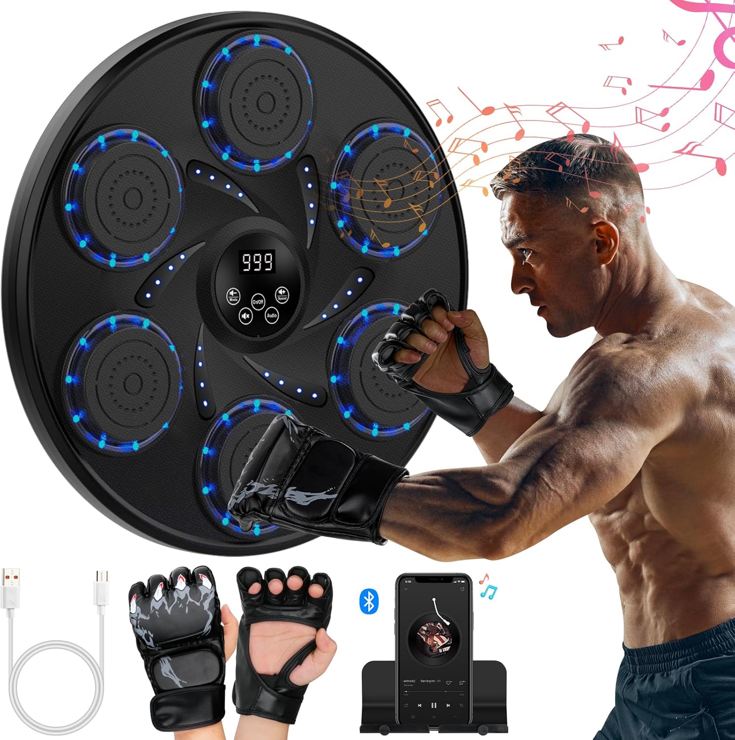 Smart Music Boxing Wall-Mounted Machine - Home Gym Essential