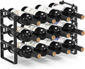 Stackable Wine Rack Countertop 12 Bottles - Space-Saving Tabletop
