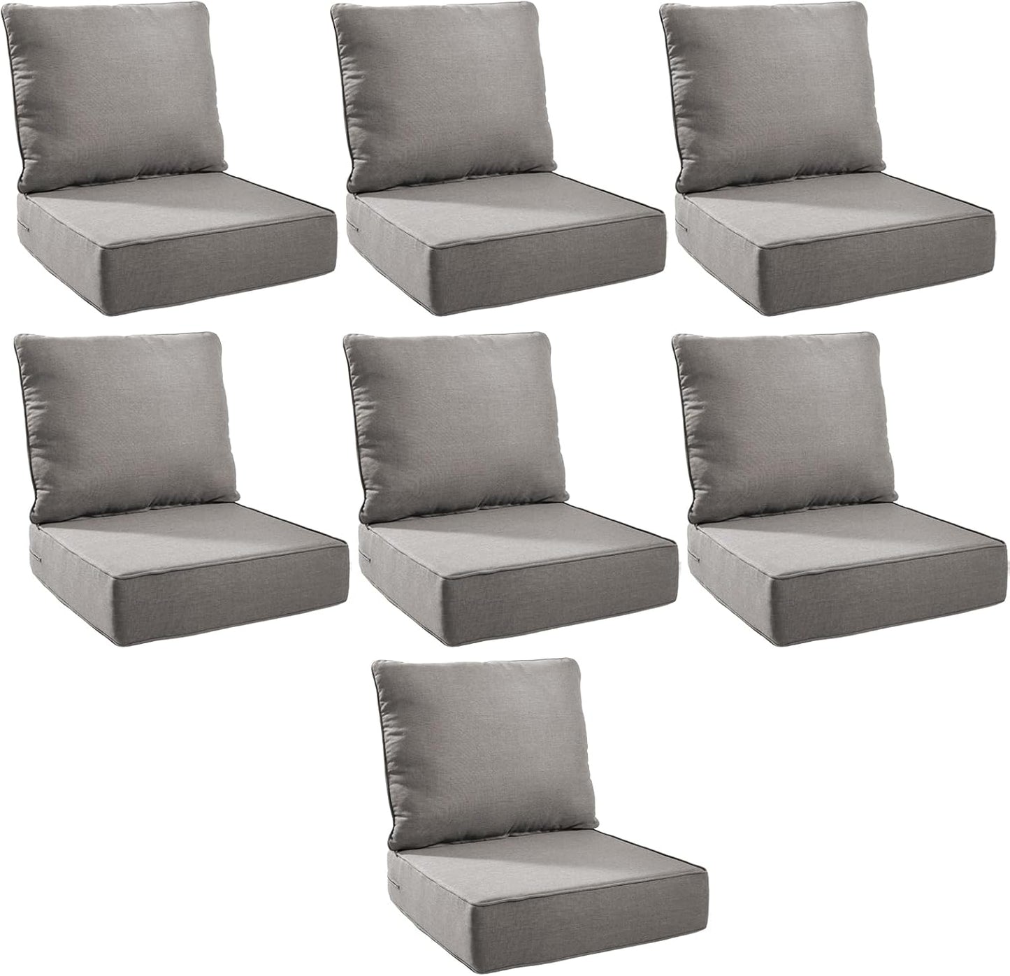 Outdoor Cushion Set for Patio Furniture - 6 Inch Thick Foam