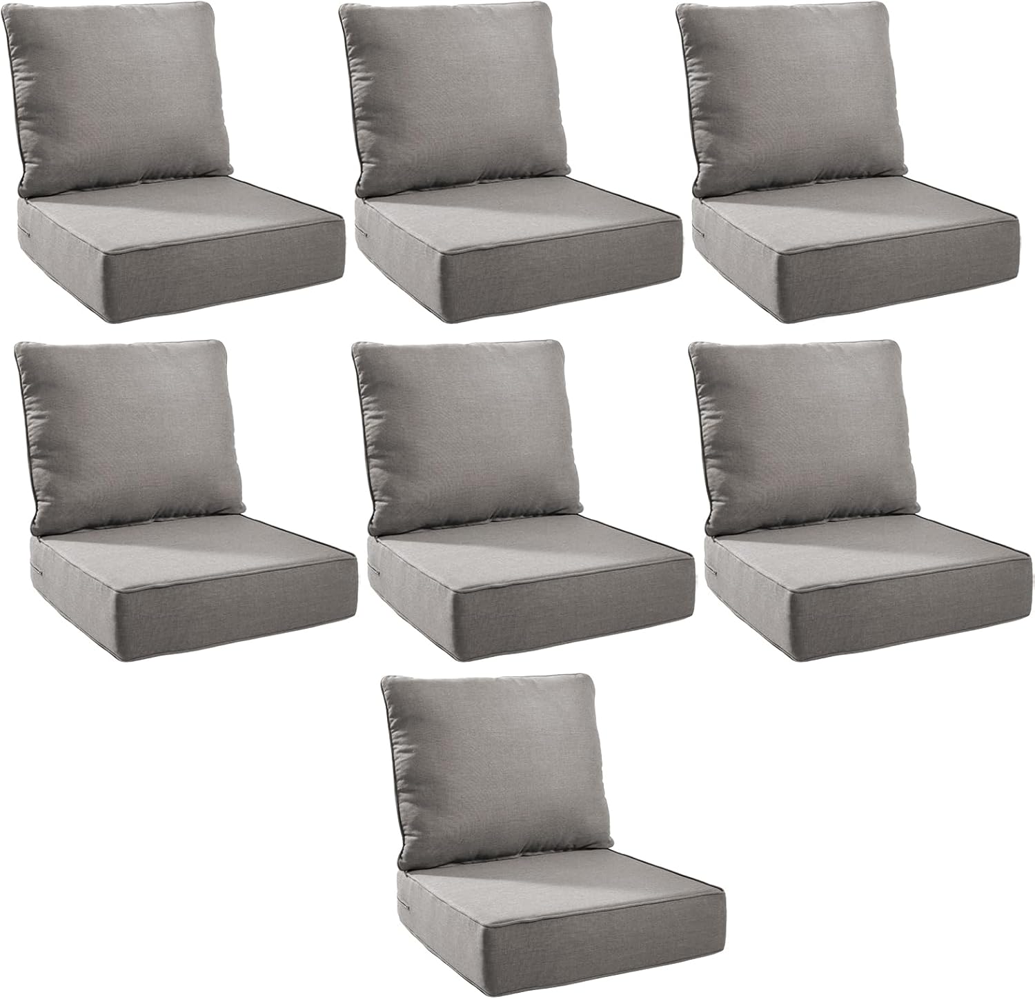 Outdoor Cushion Set for Furniture - 6 Inch Thick Foam Cushions