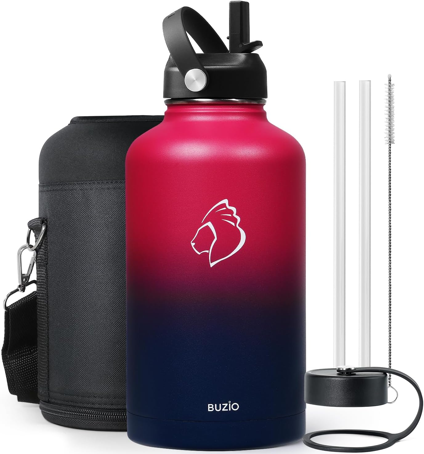 BUZIO 64oz Insulated Water Bottle for Cold Drinks and More