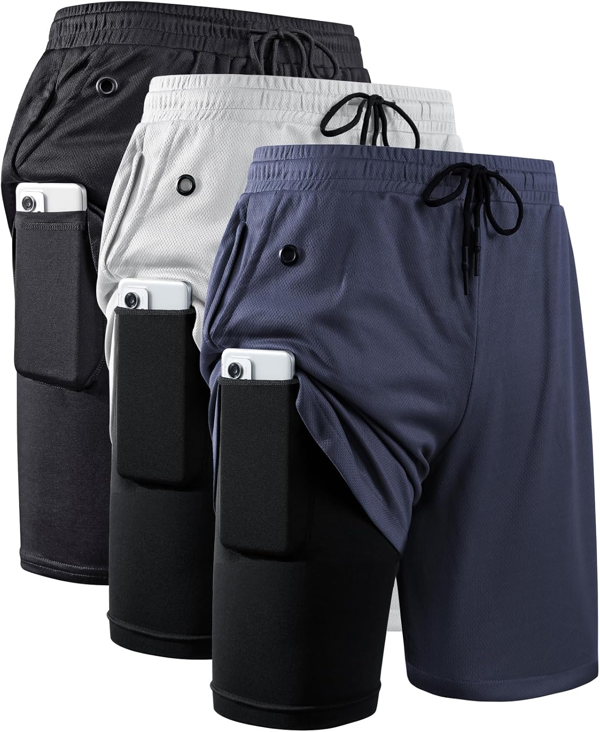 JWJ Men's 2 in 1 Workout Running Shorts for Ultimate Comfort