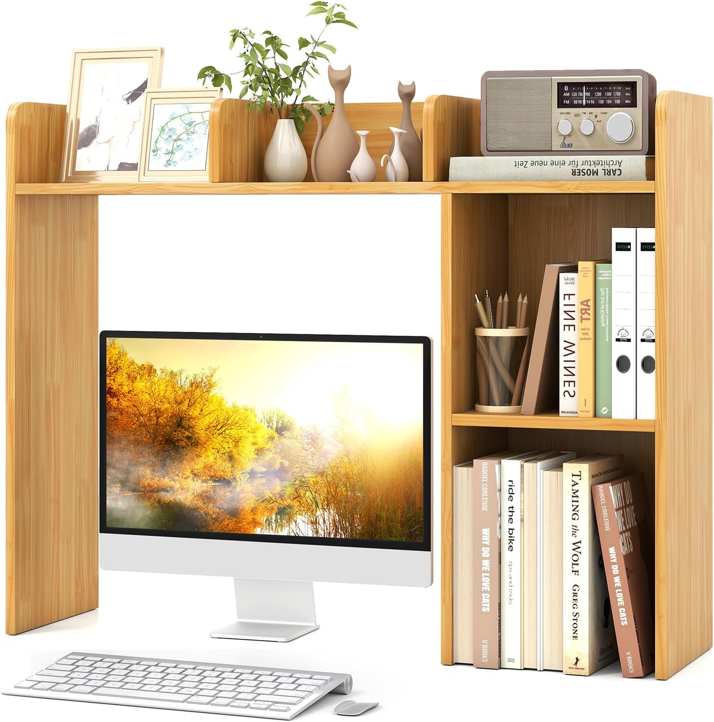 Tangkula Desktop Bookshelf for Computer Desk and Storage