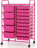 15-Drawer Rolling Storage Cart - Mobile Utility Organizer for Home
