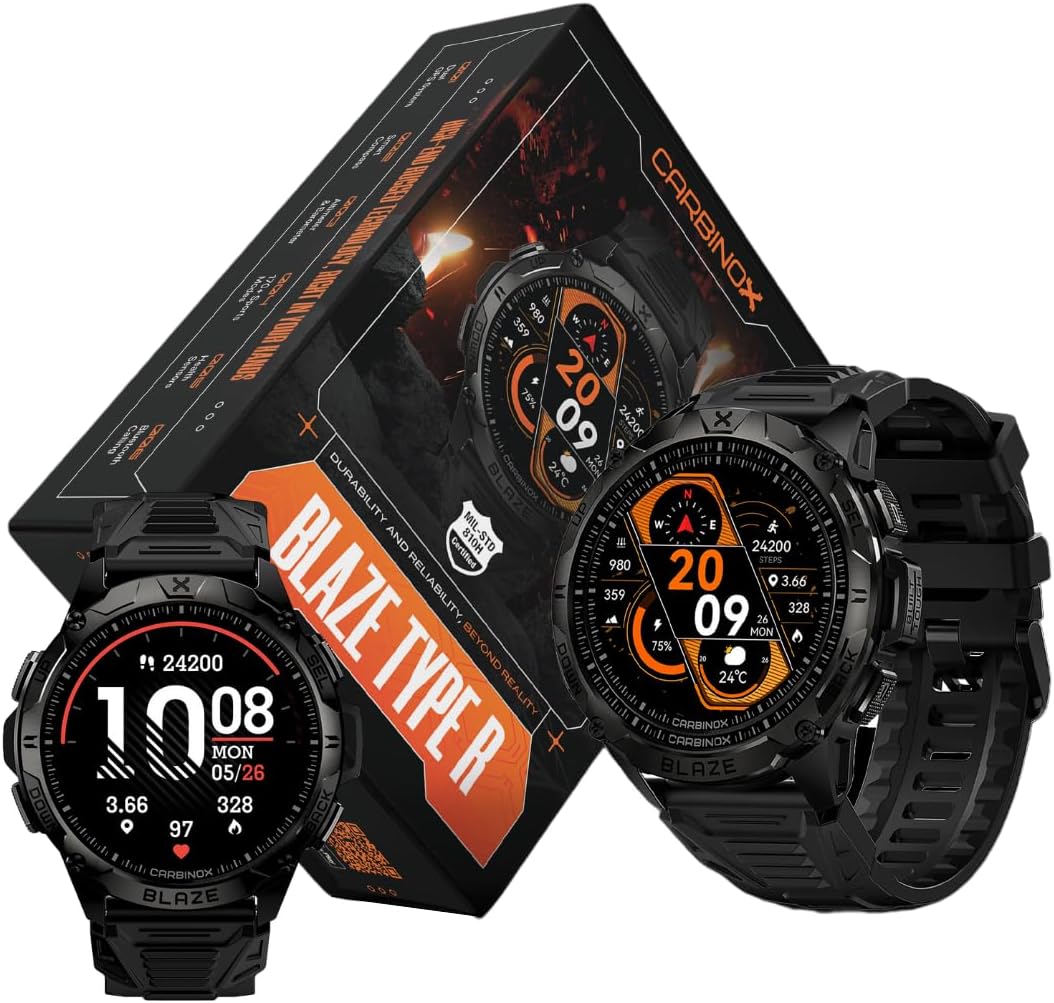 CARBINOX Blaze GPS Smartwatch | 170+ Sports Modes