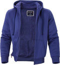 Facitisu Flannel Hoodies for Men Sherpa Lined Heavy Fleece Plaid two