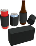 PartyPrints 25 Pack Black Blank Slap Wrap Neoprene Can Cooler Sleeves