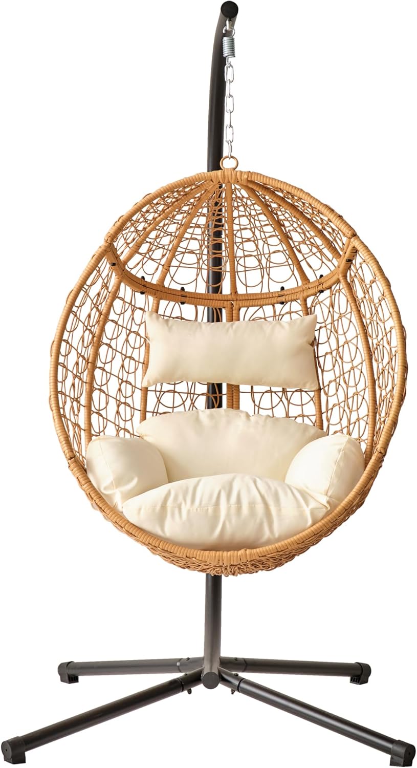 Topfuca Comfort Hanging Chair - Washable Grey Cushions