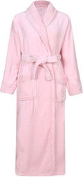 Women's Plush Soft Warm Fleece Bathrobe - Cozy Shawl Collar