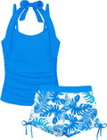 Girls Tankini Swimsuit with Drawstring Swim Shorts for Summer Fun