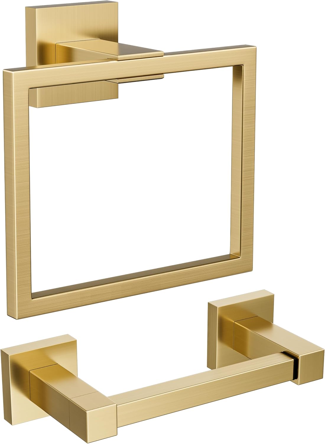 FORIOUS Toilet Paper Holder Set with Modern Brushed Gold Finish