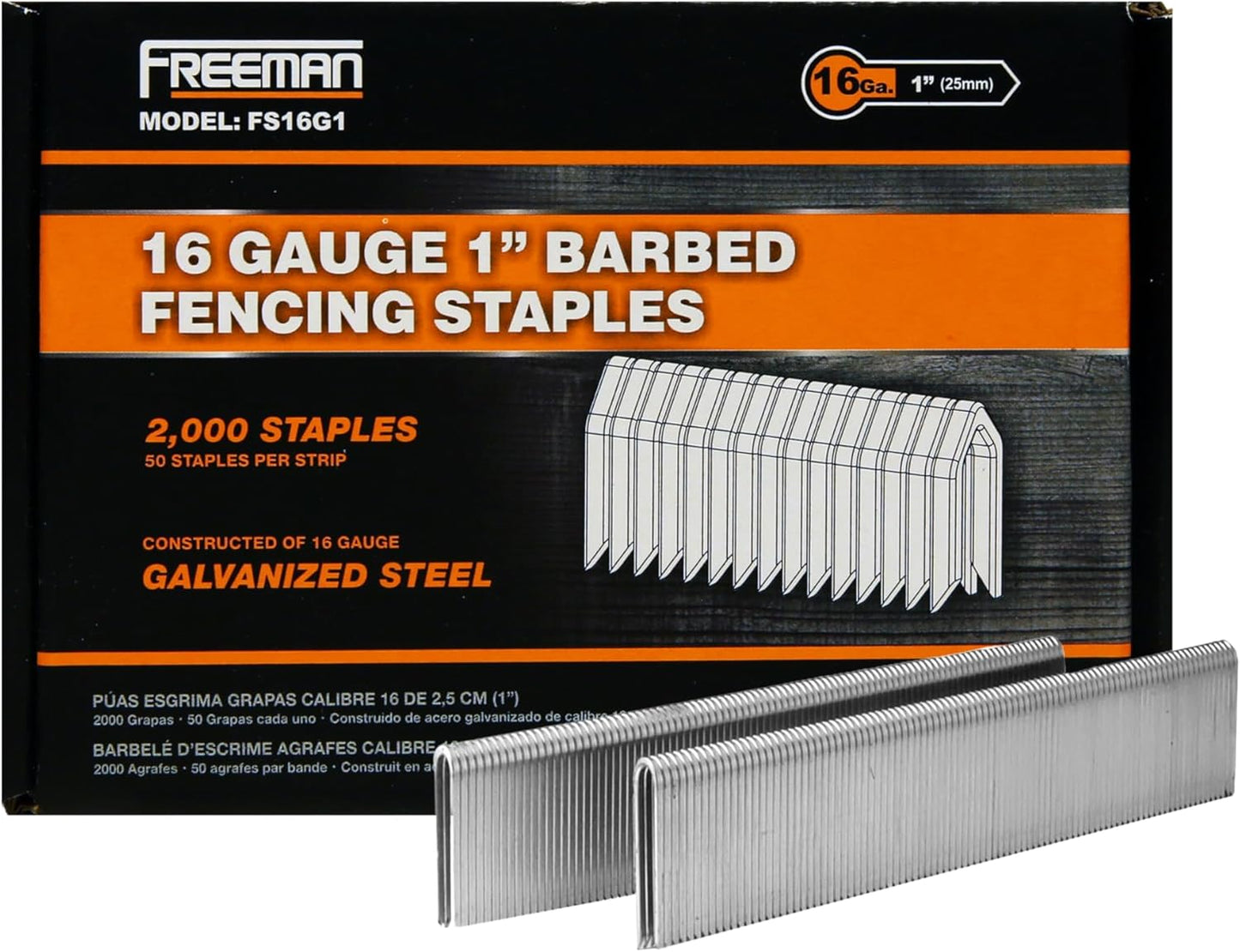 Freeman 16-Gauge Glue Collated Barbed Fencing Staples 2,000 Count