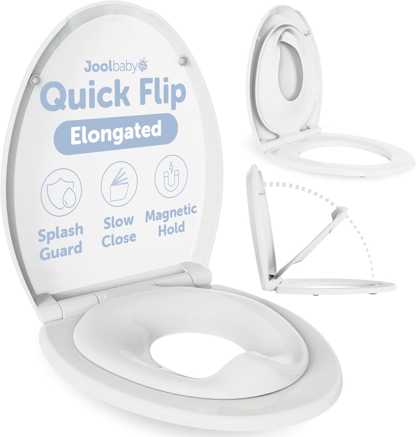 Quick Flip Toilet Seat with Built-in Potty & Splash Guard