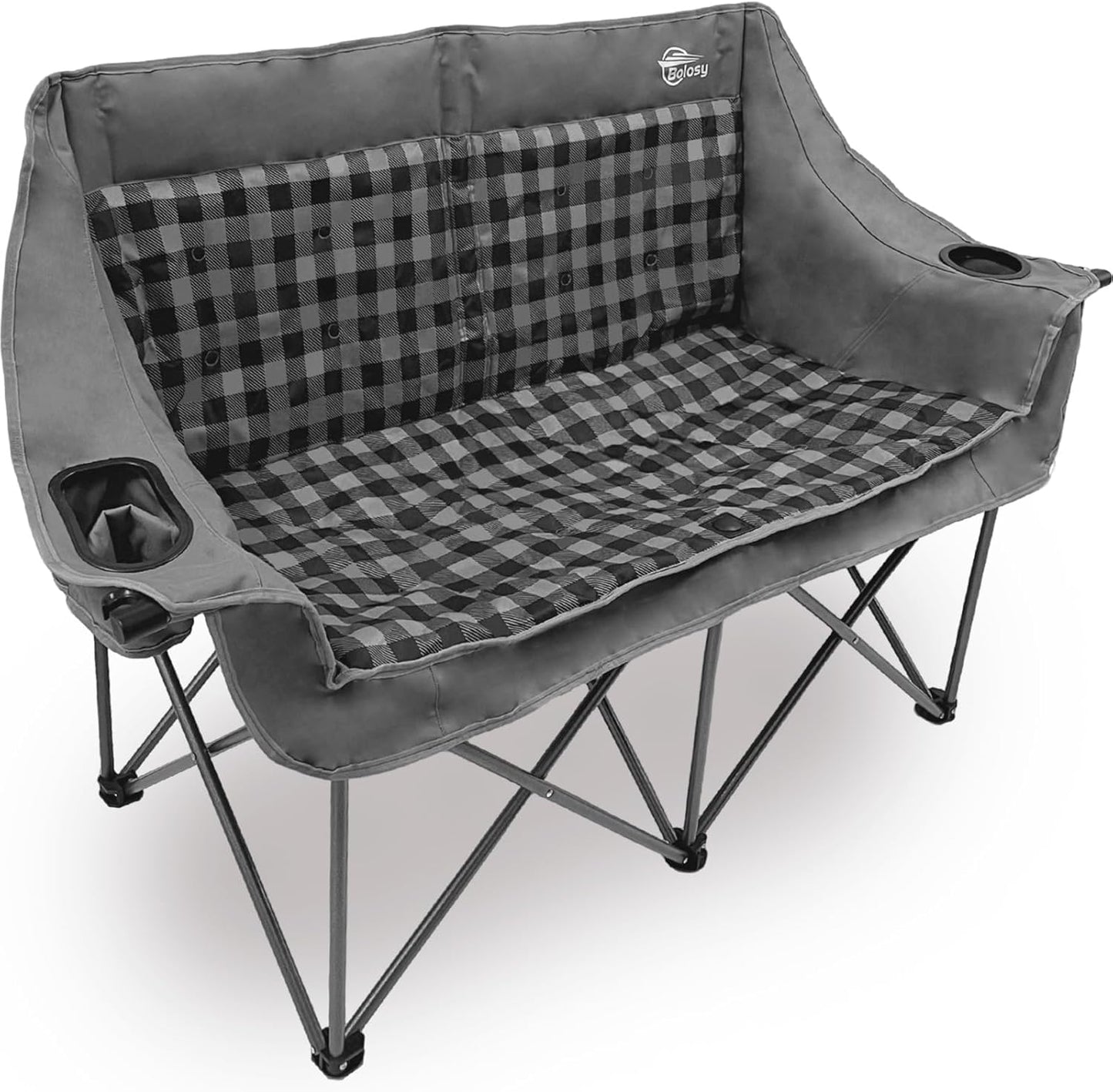 Double Camping Chairs Folding Loveseat for Outdoor Relaxation