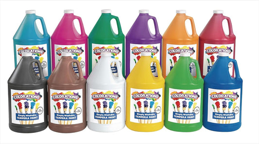 Colorations Washable Tempera Paint Set for Classroom Art Supplies