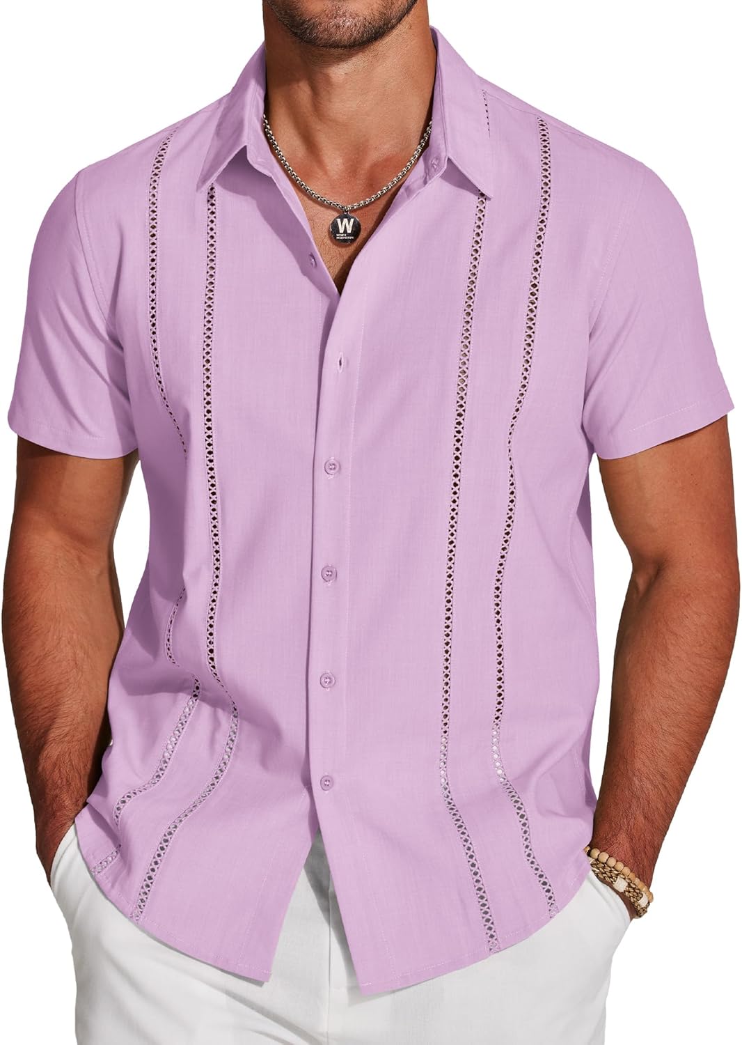 Stylish Men's Cuban Guayabera Shirt for Summer Comfort