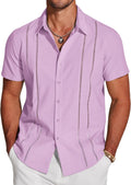 COOFANDY Men's Cuban Guayabera Short Sleeve Shirt (Style PNX4)