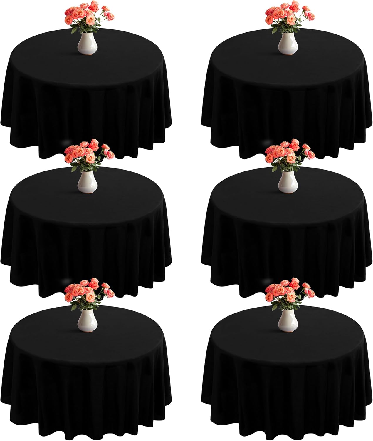 Premium 120 Inch Black Polyester Tablecloths for Events and Dining