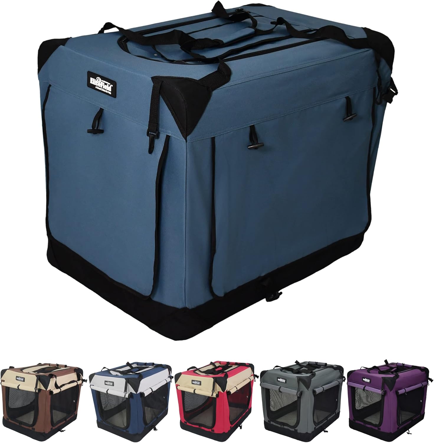 EliteField 4-Door Soft Dog Crate with Carry Bag 42in