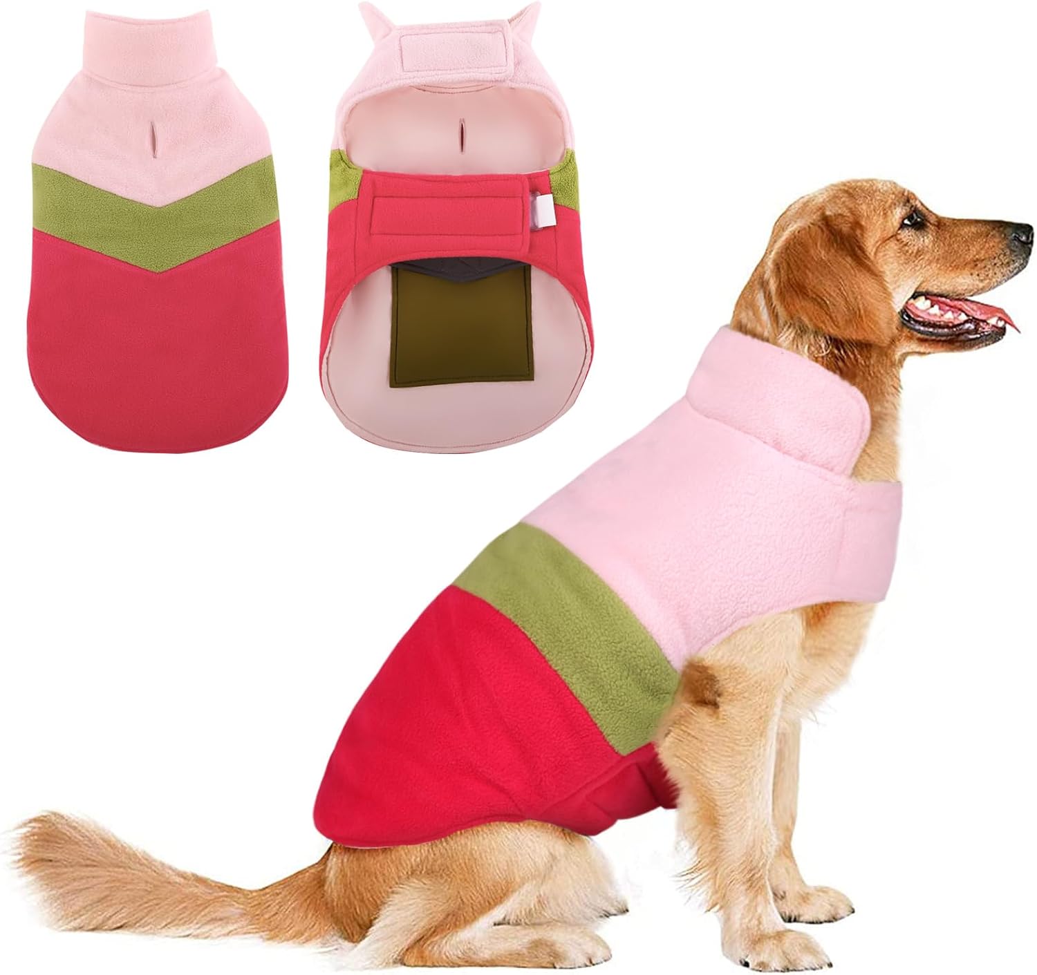 ASENKU Dog Jacket Plaid Reversible Waterproof Winter Coat