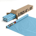 Party Solids Sky Blue Plastic Table Cover Roll Pack of 6 - Thick